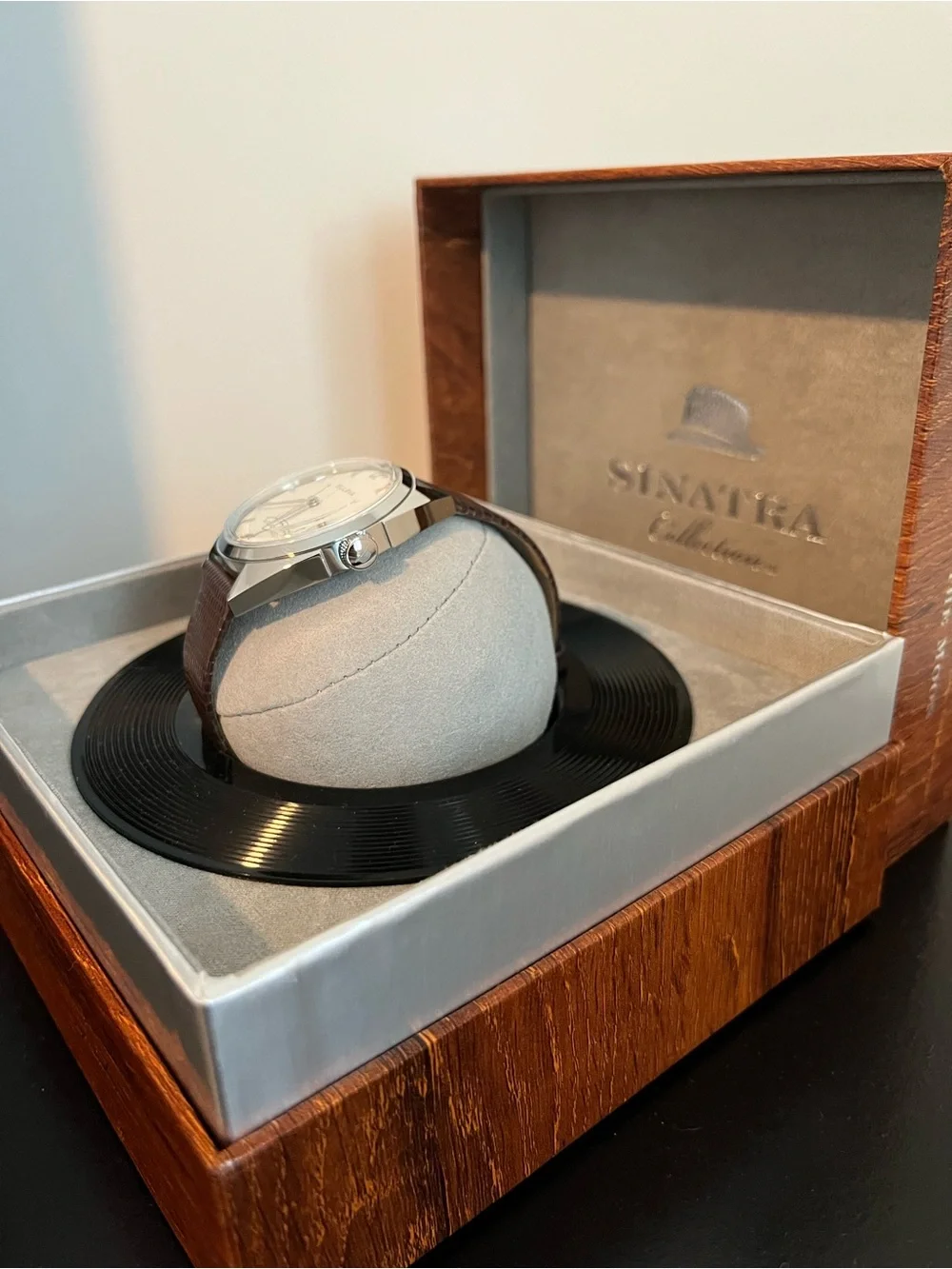 Bulova Sinatra Men's Silver Dial Watch with Brown Leather Strap